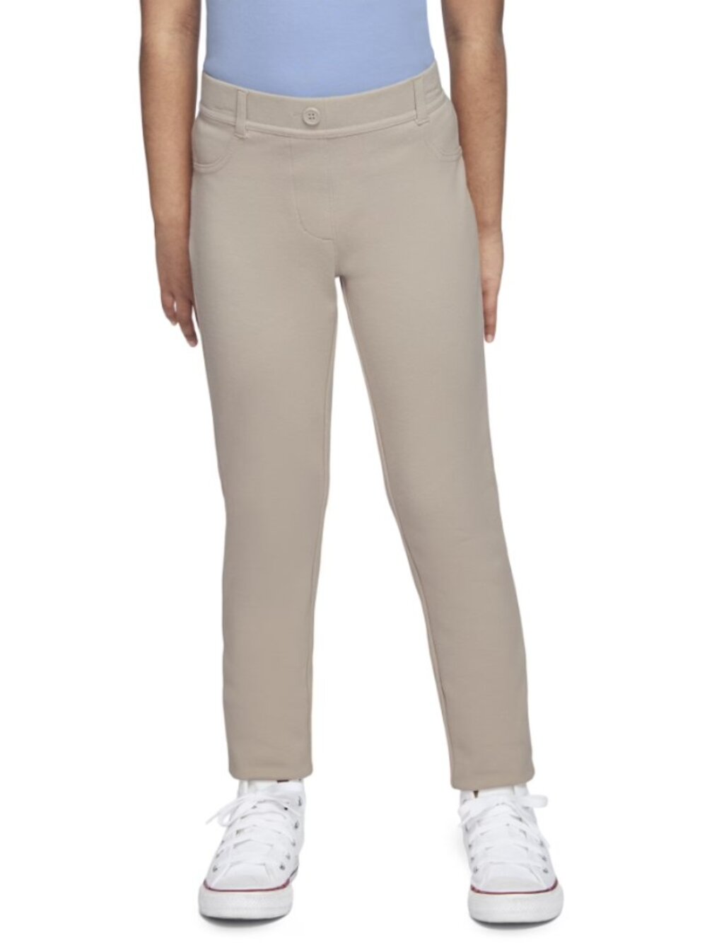 Wonder Nation Skinny Pants Girls Size 7 Warm Beige Slim Leg School Uniform